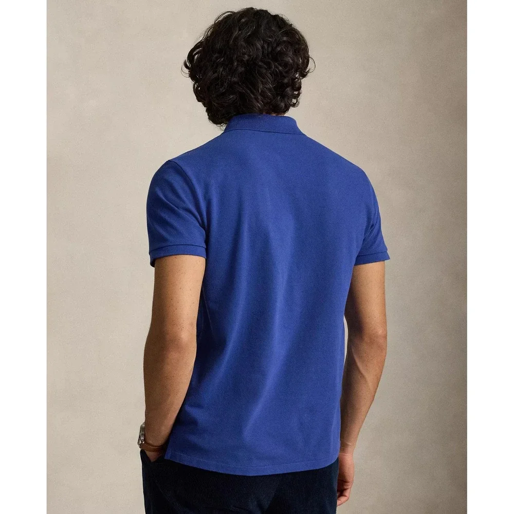 Polo Ralph Lauren Men's Cotton Custom Slim Fit Mesh Polo Shirt Blue Size Medium
